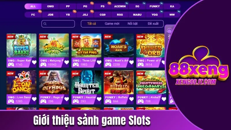 Xeng88 CITY - Trang Cá Cược Trực Tuyến Top 1 Năm 2026 186 Giới thiệu sảnh game Slots